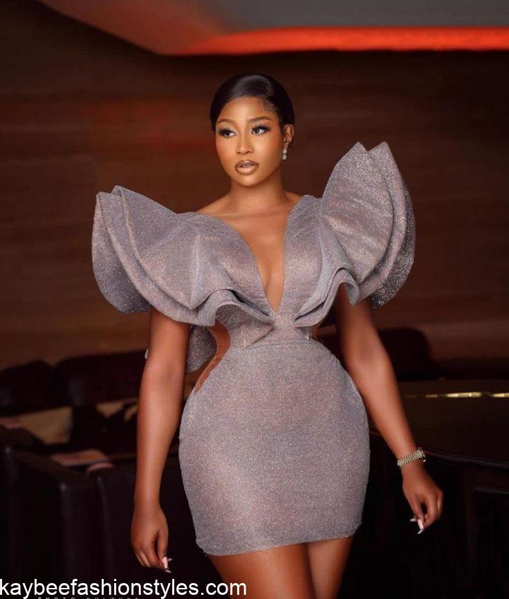 Short Dinner Gown Styles for Nigerian Ladies 