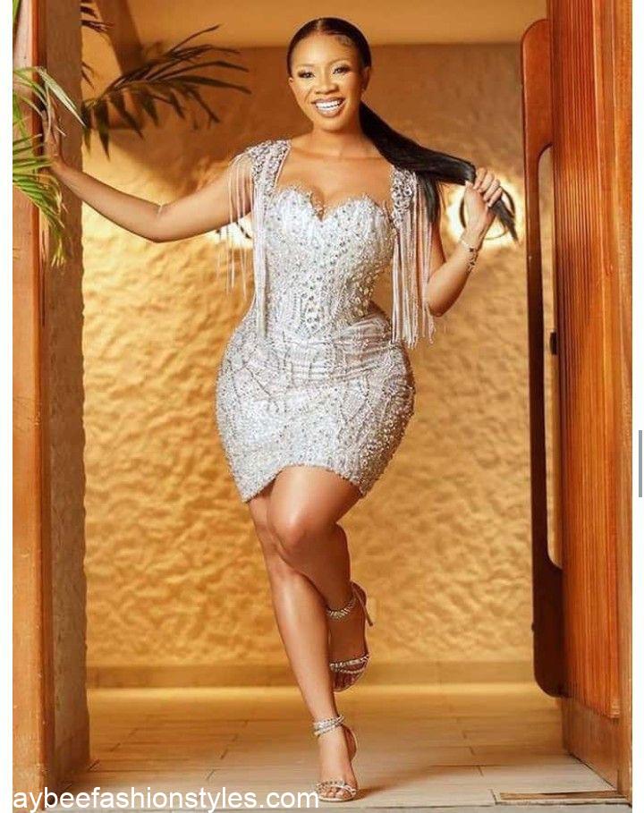 Short Dinner Gown Styles for Nigerian Ladies 