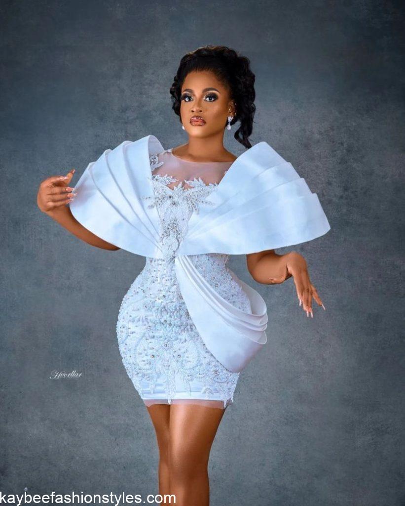 Short Dinner Gown Styles for Nigerian Ladies 