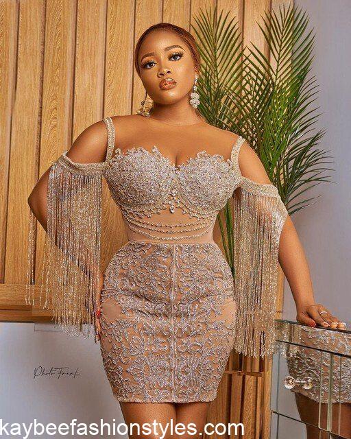 Short Dinner Gown Styles for Nigerian Ladies 