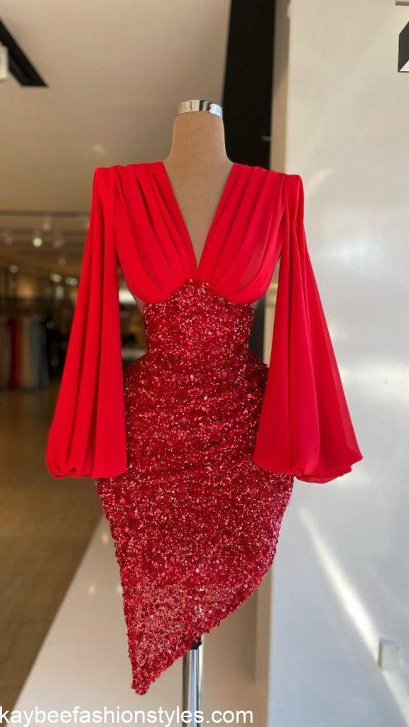 Short Dinner Gown Styles for Nigerian Ladies 