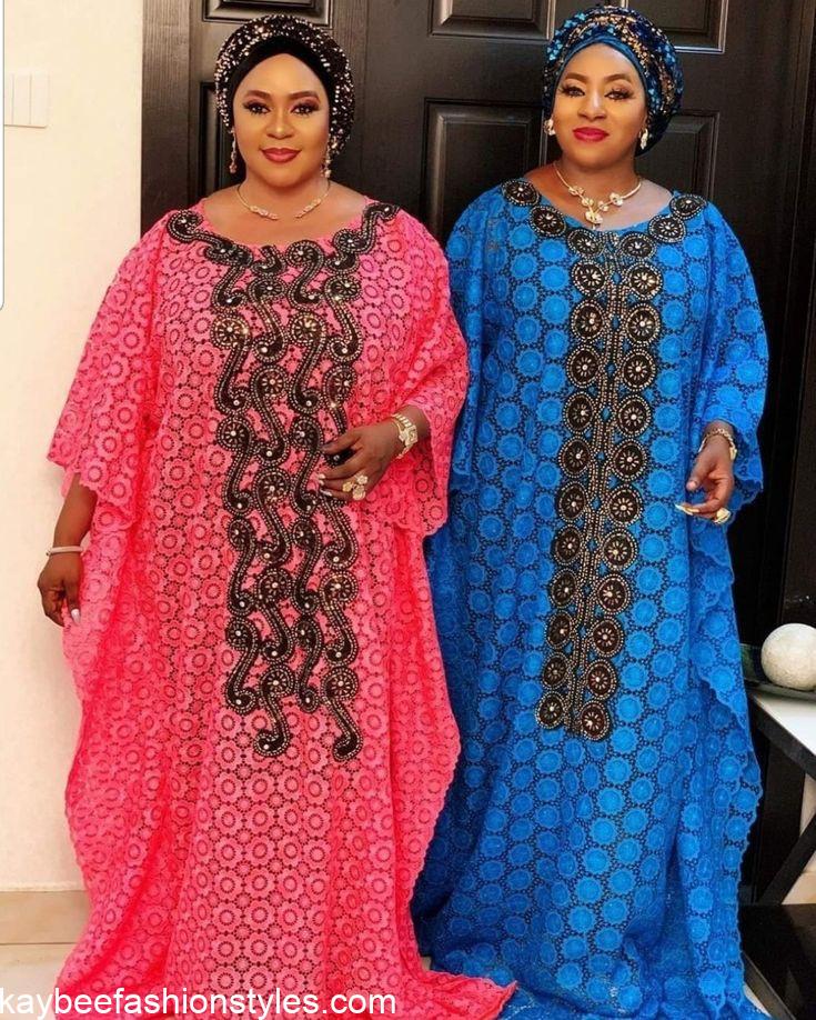 Latest Matured Lace Gown Styles for Mothers 