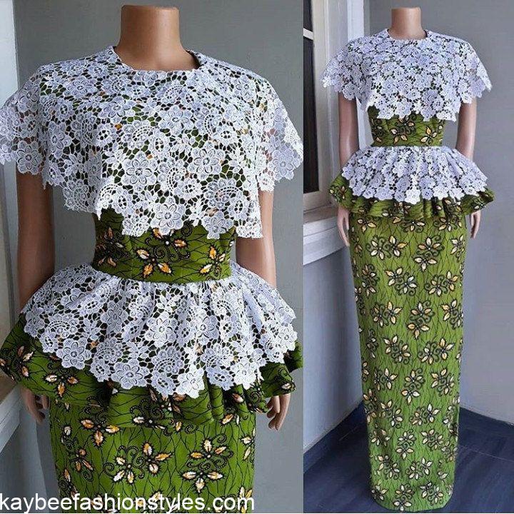 Latest Dry Lace and Ankara Combination Styles for Ladies