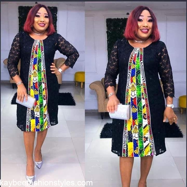 Latest Dry Lace and Ankara Combination Styles for Ladies