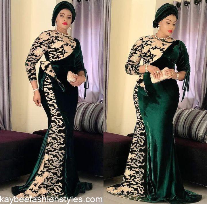 Latest Velvet Gown Styles for Ladies in Nigeria