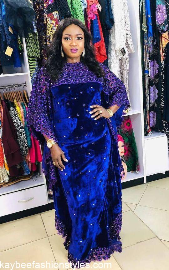 Latest Velvet Gown Styles for Ladies in Nigeria