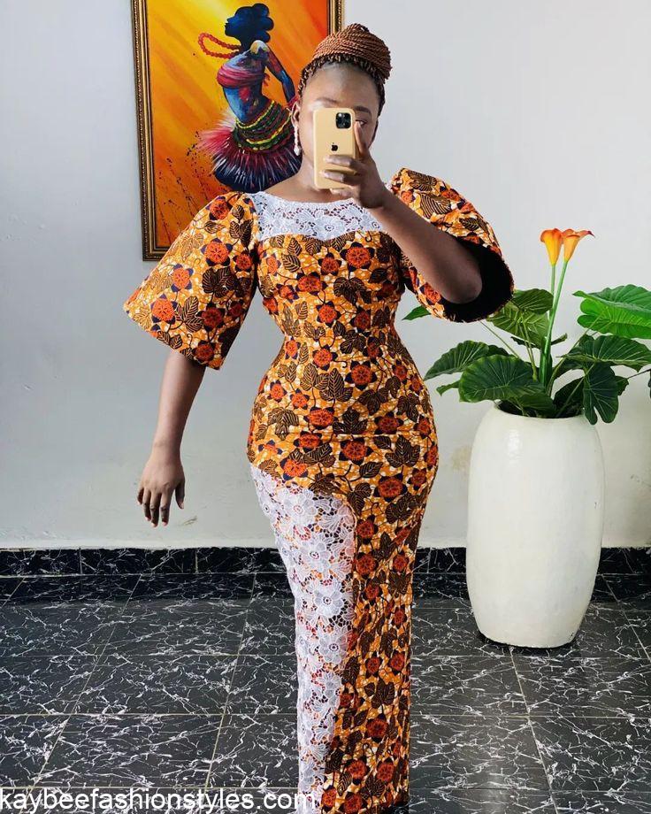 Best Ankara and Lace Combination Styles for Ladies