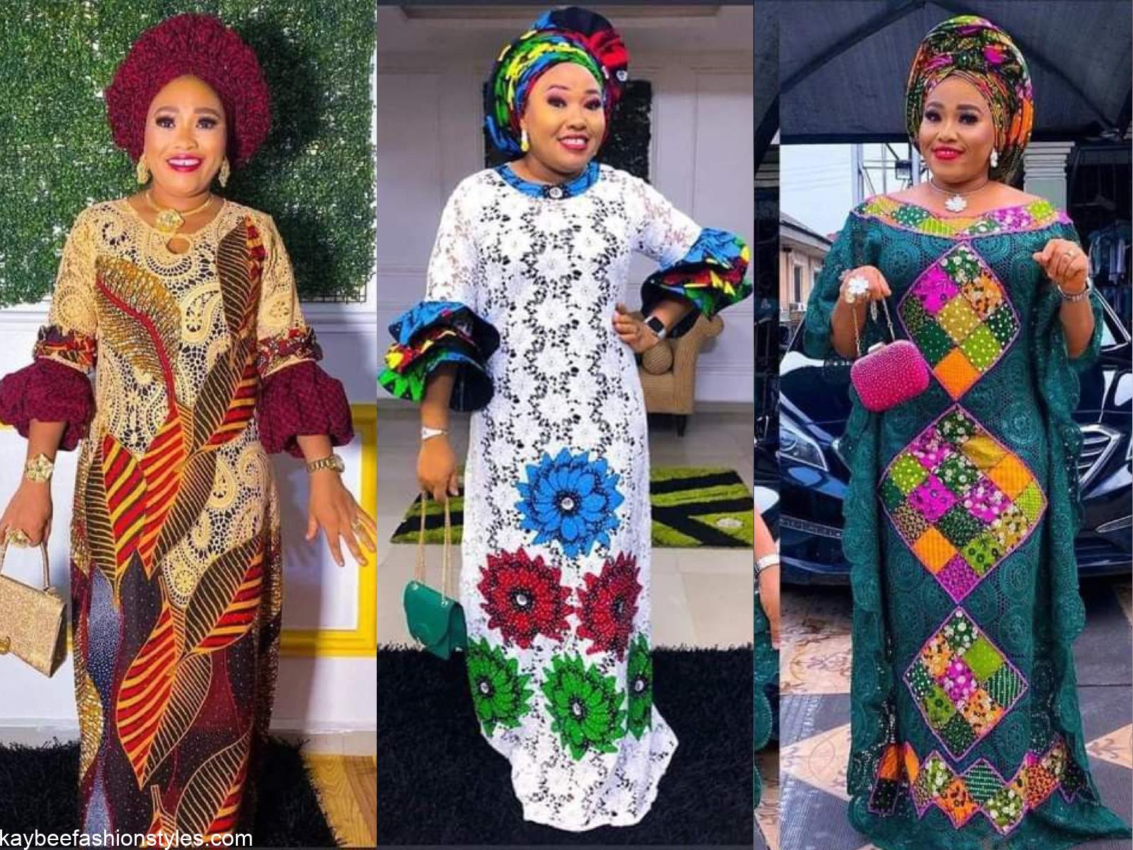 Combination of lace deals and ankara styles