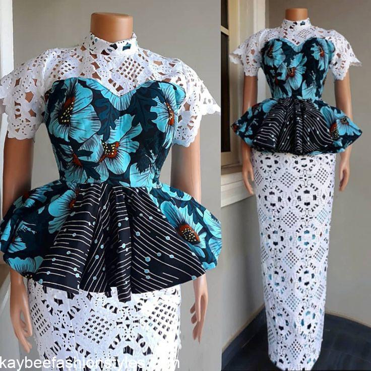 Latest Dry Lace and Ankara Combination Styles for Ladies