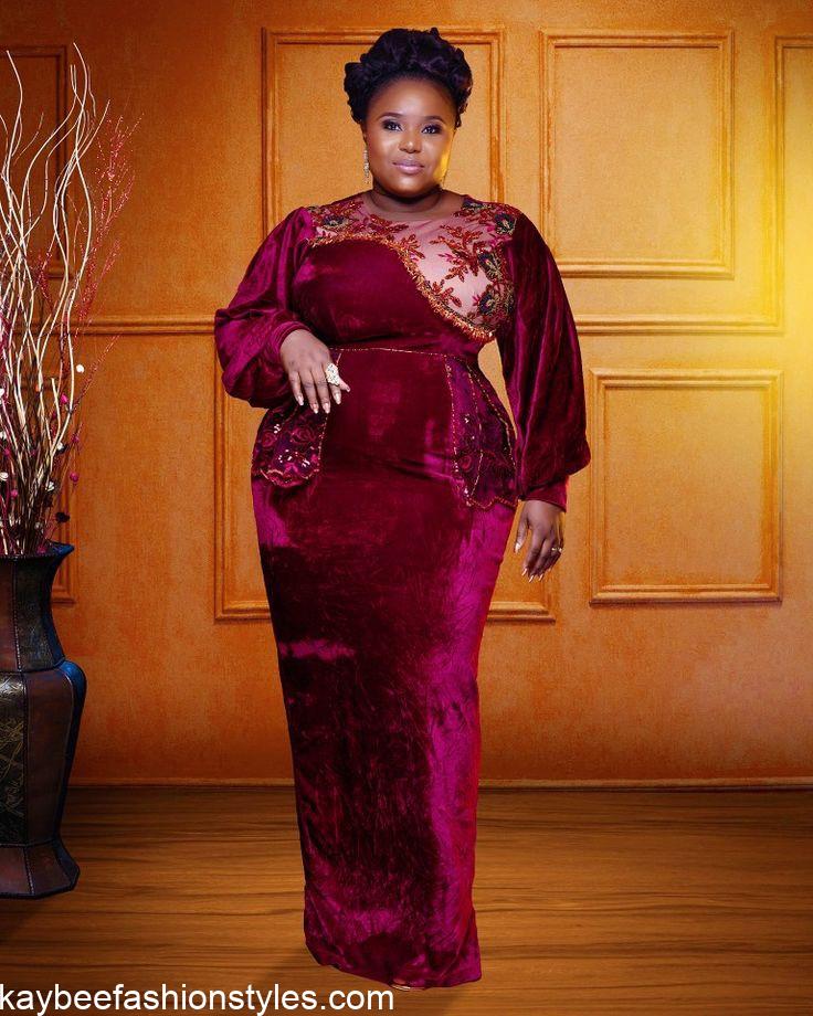 Latest Velvet Gown Styles for Ladies in Nigeria