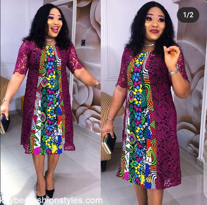 Latest Dry Lace and Ankara Combination Styles for Ladies in 2023 ...