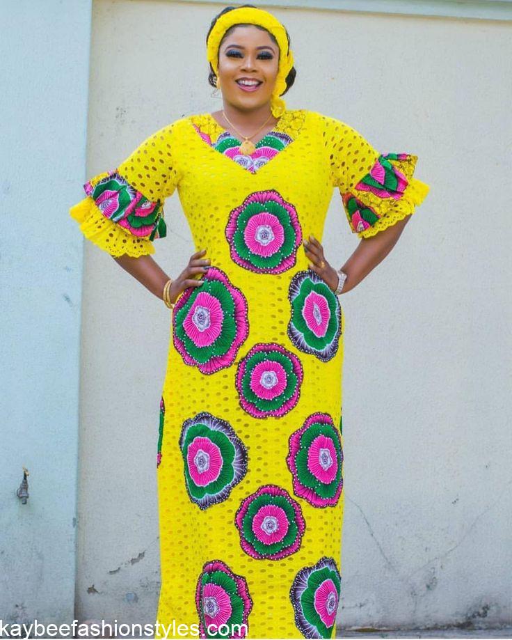 Latest Dry Lace and Ankara Combination Styles for Ladies