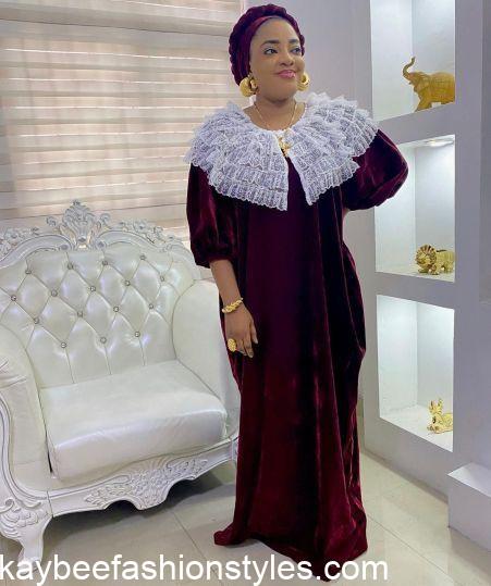 Latest Velvet Gown Styles for Ladies in Nigeria