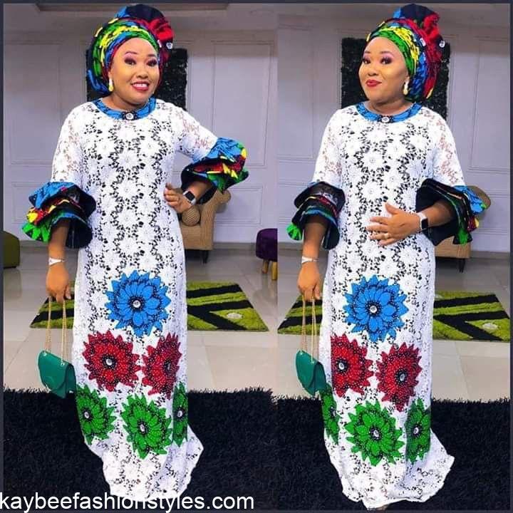 Latest Dry Lace and Ankara Combination Styles for Ladies