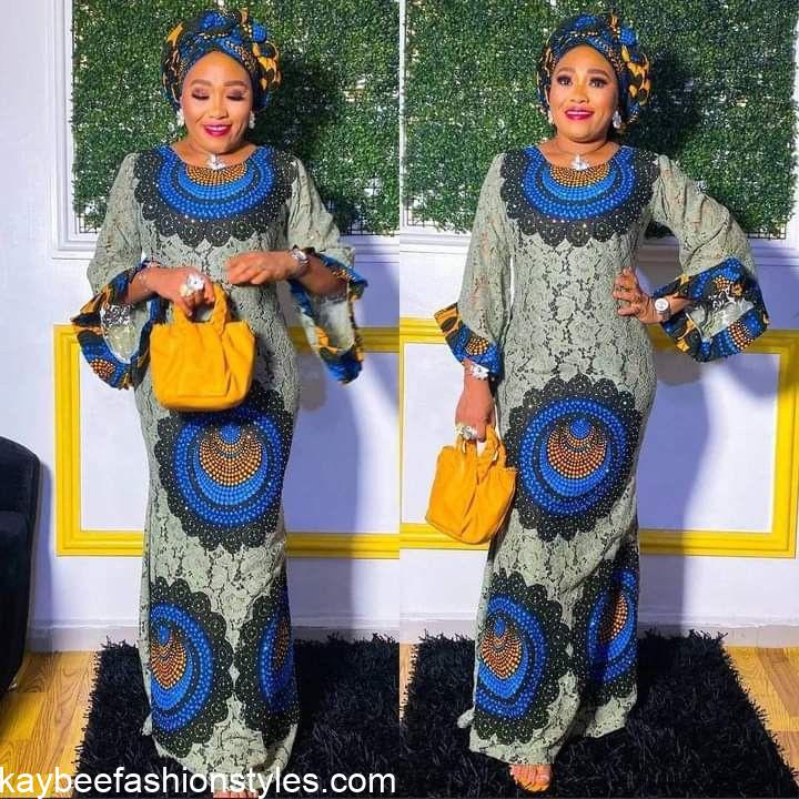 Latest Dry Lace and Ankara Combination Styles for Ladies