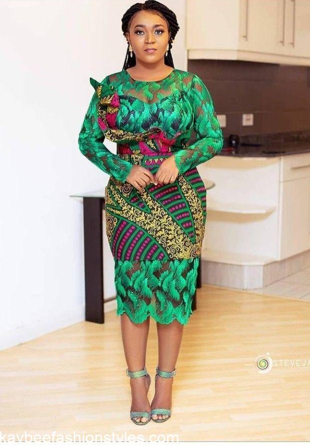 Latest Dry Lace and Ankara Combination Styles for Ladies