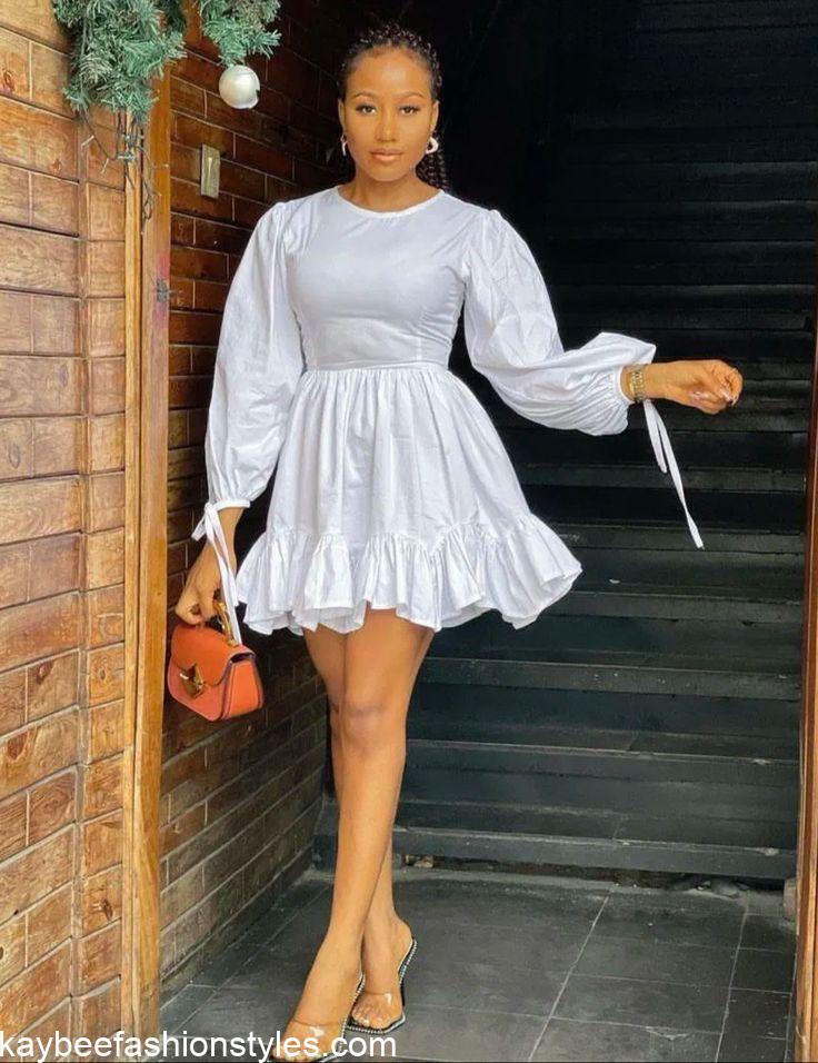 Latest Short Gown Styles for Materials in 2023 Kaybee Fashion Styles