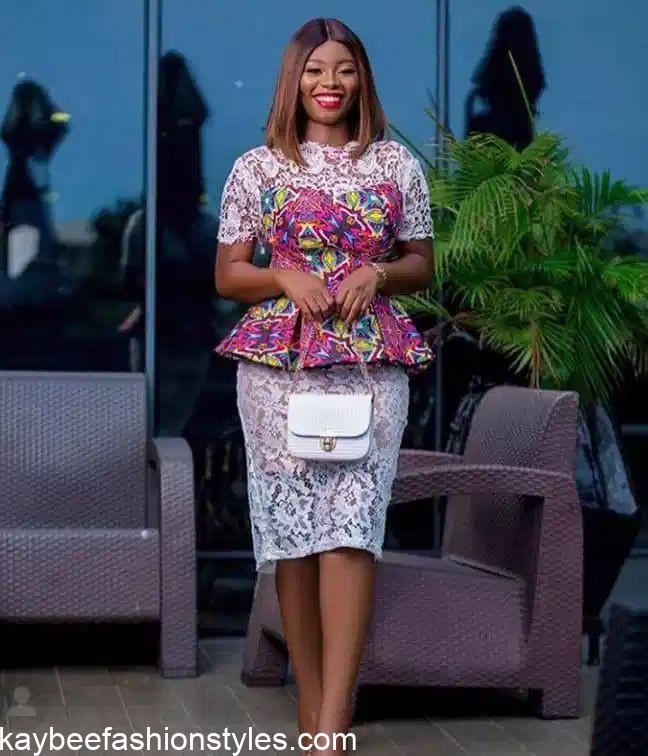 Best Ankara and Lace Combination Styles for Ladies