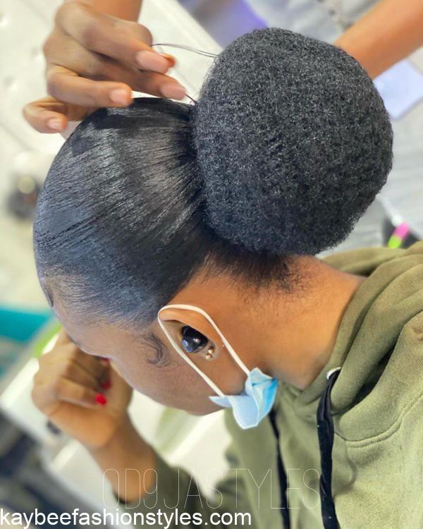 30 Latest Packing Gel Hairstyles With Kinky Weavon in Nigeria Kaybee