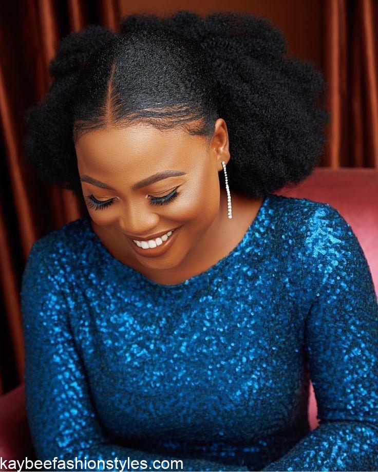 Latest Packing Gel Hairstyles With Kinky Weavon in Nigeria