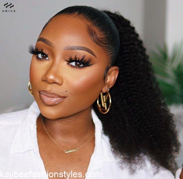 Latest Packing Gel Hairstyles With Kinky Weavon in Nigeria