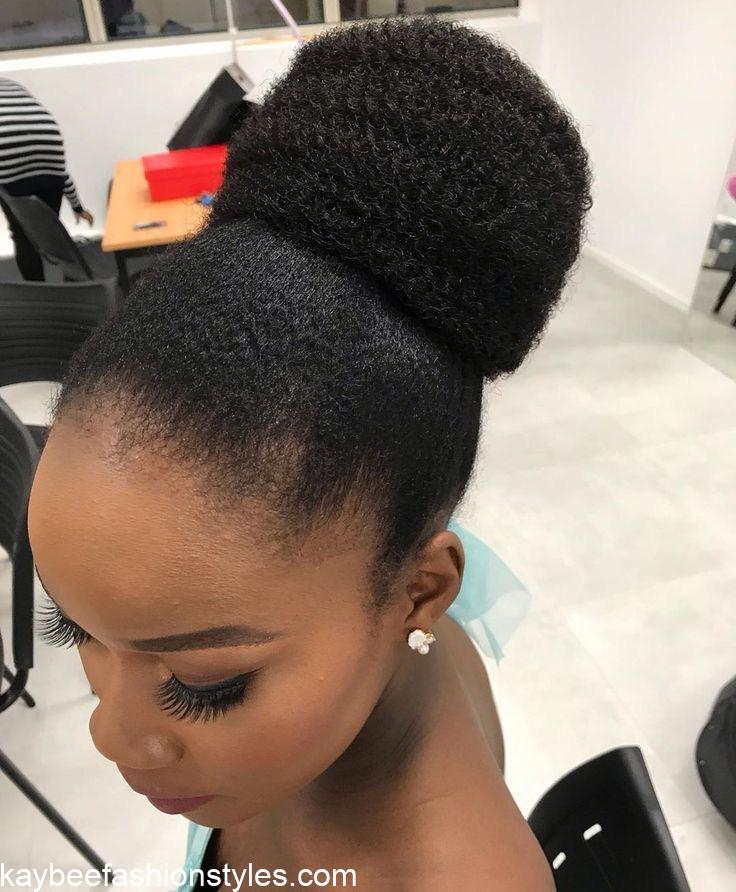 Latest Packing Gel Hairstyles With Kinky Weavon in Nigeria