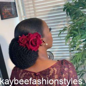 Latest Packing Gel Hairstyles With Kinky Weavon in Nigeria