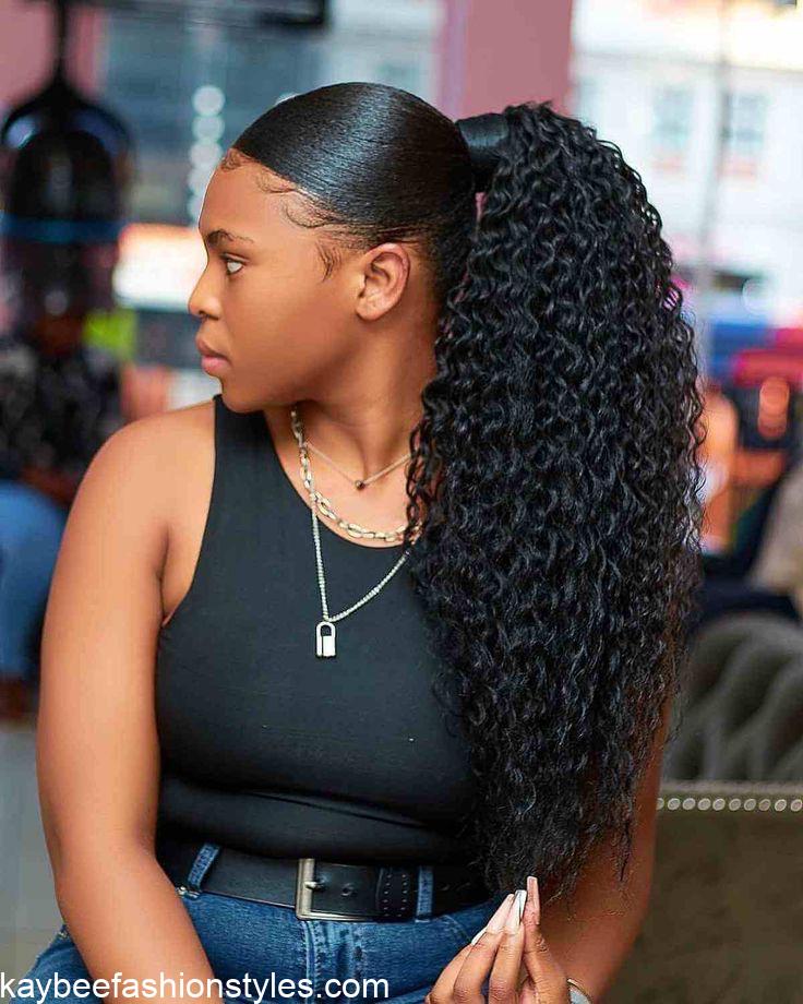 Latest Packing Gel Hairstyles With Kinky Weavon in Nigeria
