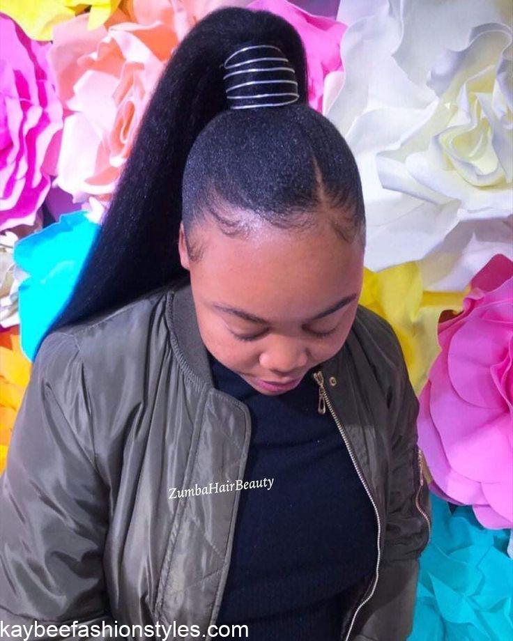 Latest Packing Gel Hairstyles With Kinky Weavon in Nigeria