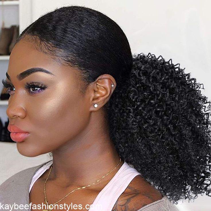 Latest Packing Gel Hairstyles With Kinky Weavon in Nigeria