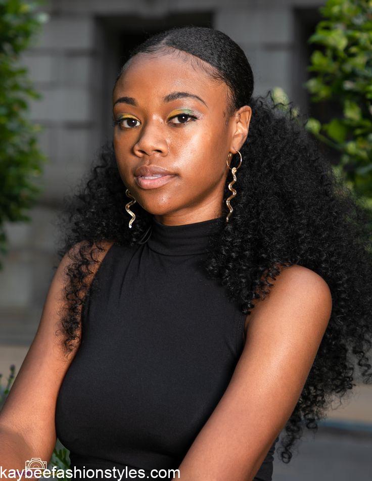 Latest Packing Gel Hairstyles With Kinky Weavon in Nigeria