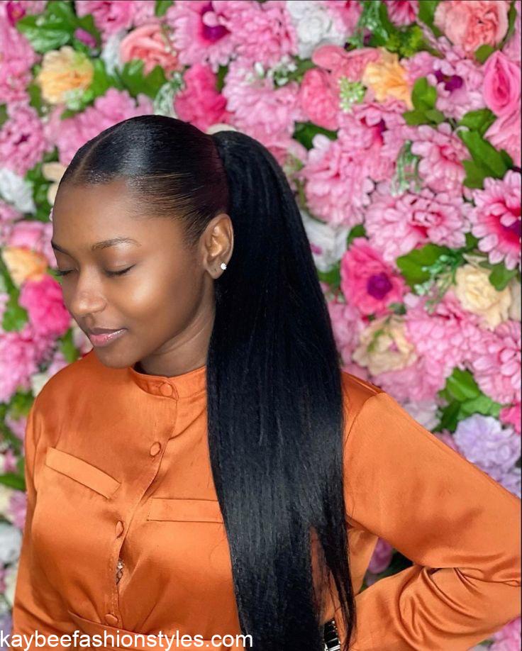 Latest Packing Gel Hairstyles With Kinky Weavon in Nigeria