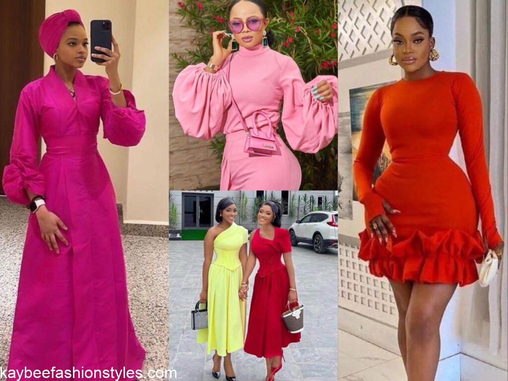 Styles for Plain Material Gowns in Nigeria