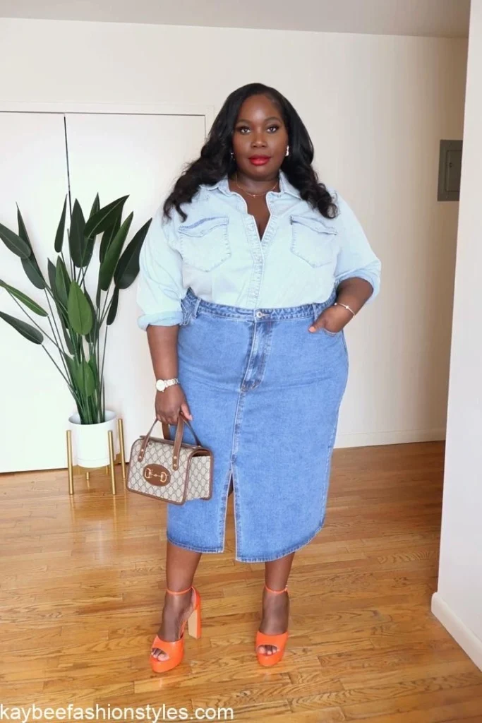 How To Wear Maxi Jean Skirts For Ladies in Nigeria
