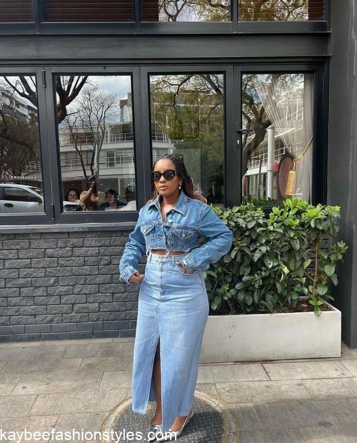 How To Wear Maxi Jean Skirts For Ladies in Nigeria