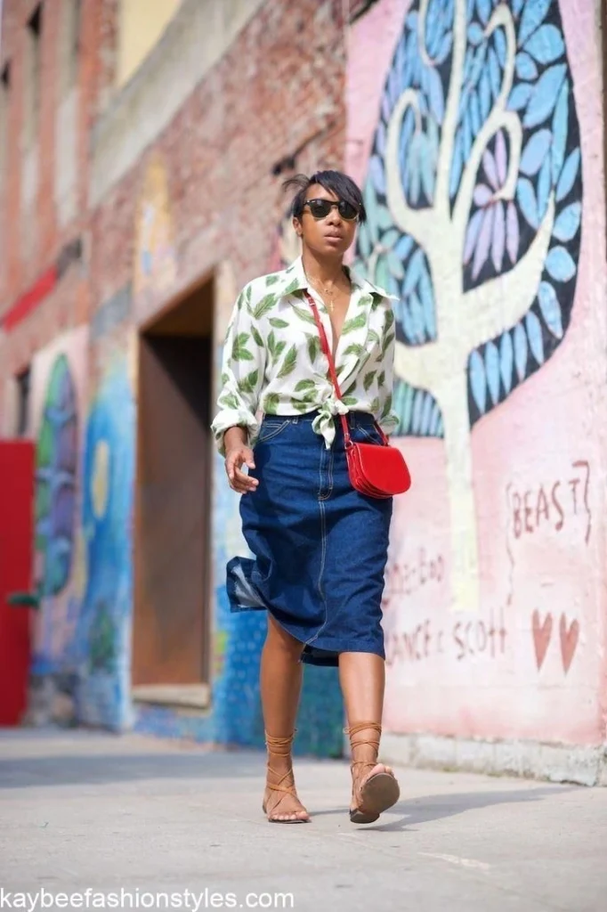 How To Wear Maxi Jean Skirts For Ladies in Nigeria