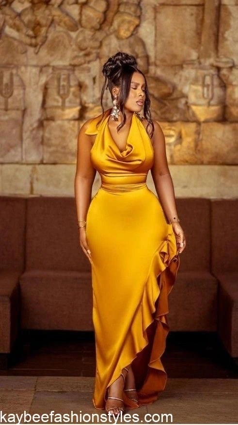 Material Gown Styles for Wedding Guests