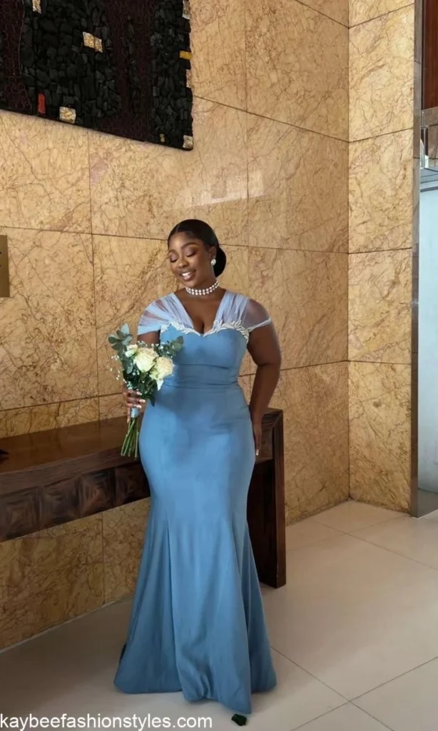 Material Gown Styles for Wedding Guests