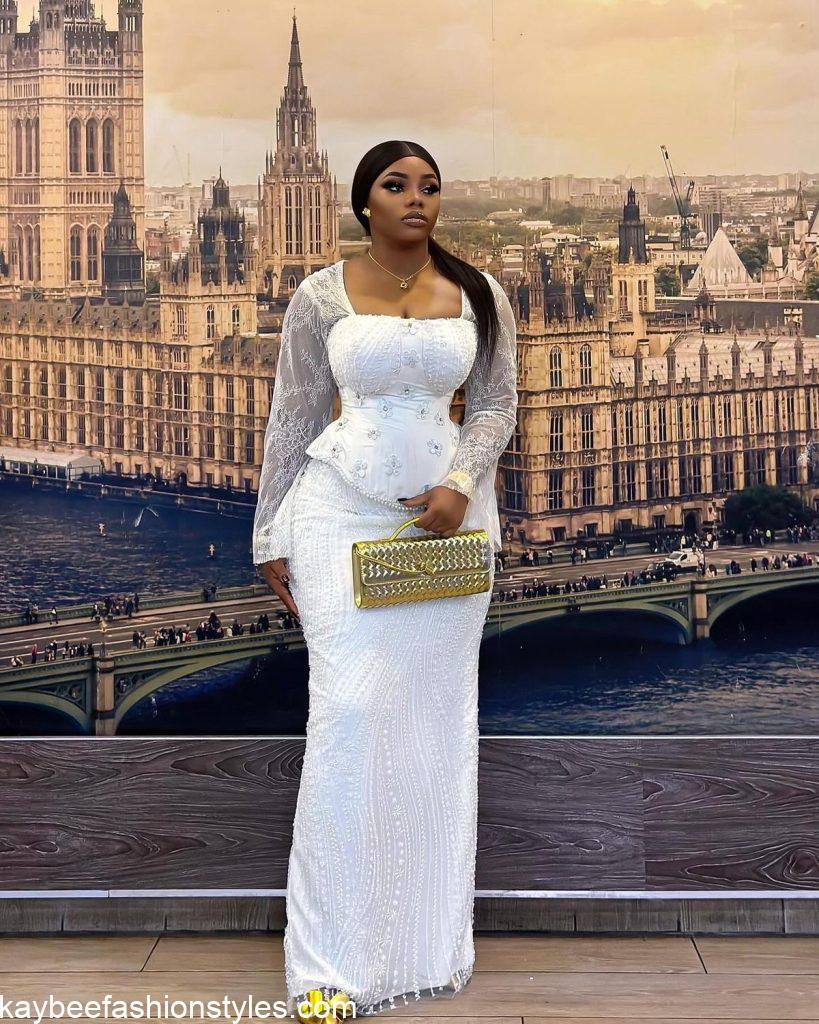 Latest White Lace Asoebi Styles
