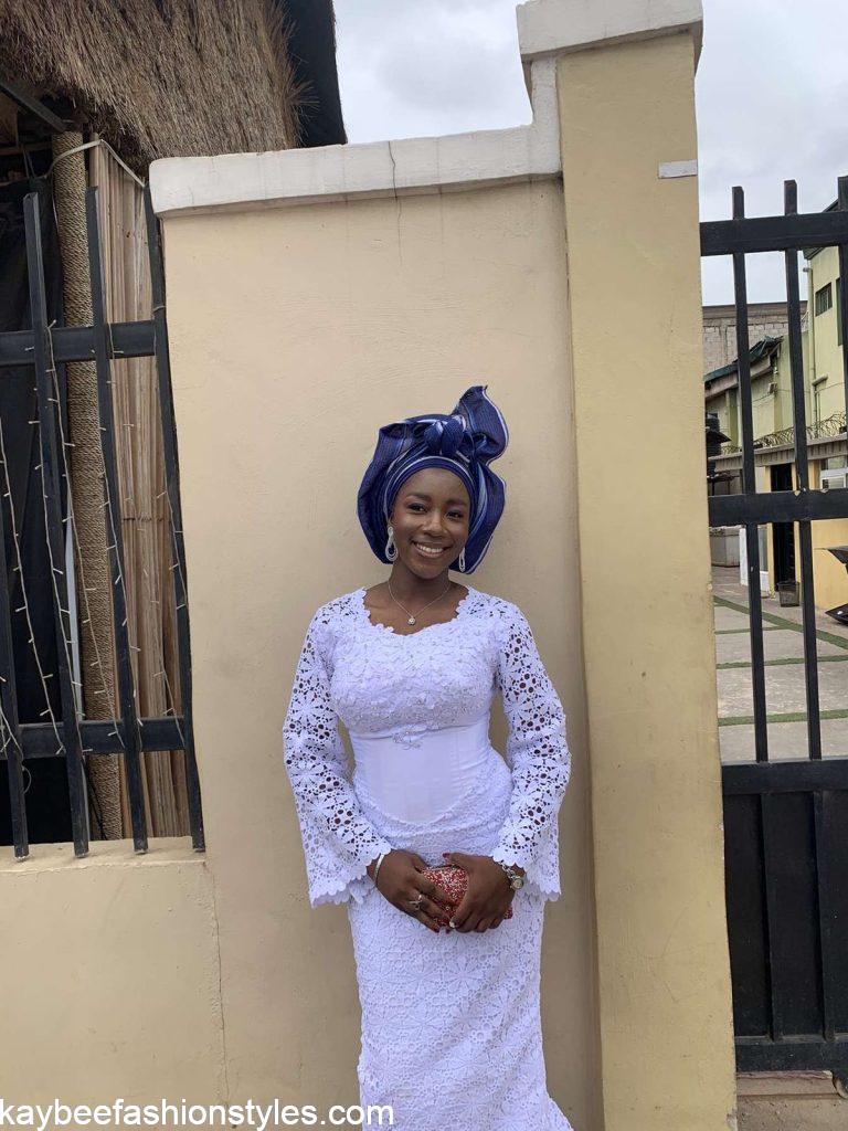 Latest White Lace Asoebi Styles