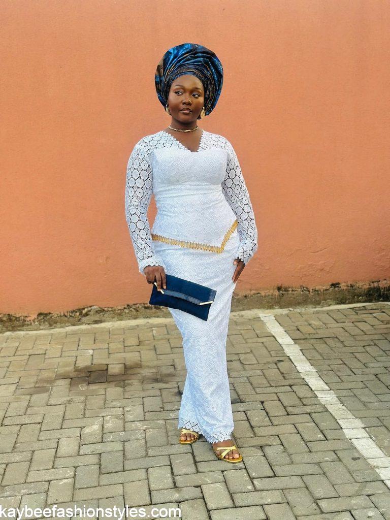 Latest White Lace Asoebi Styles