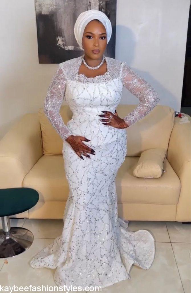 Latest White Lace Asoebi Styles