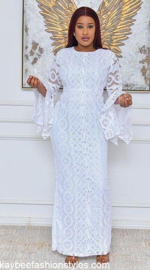 Latest White Lace Asoebi Styles