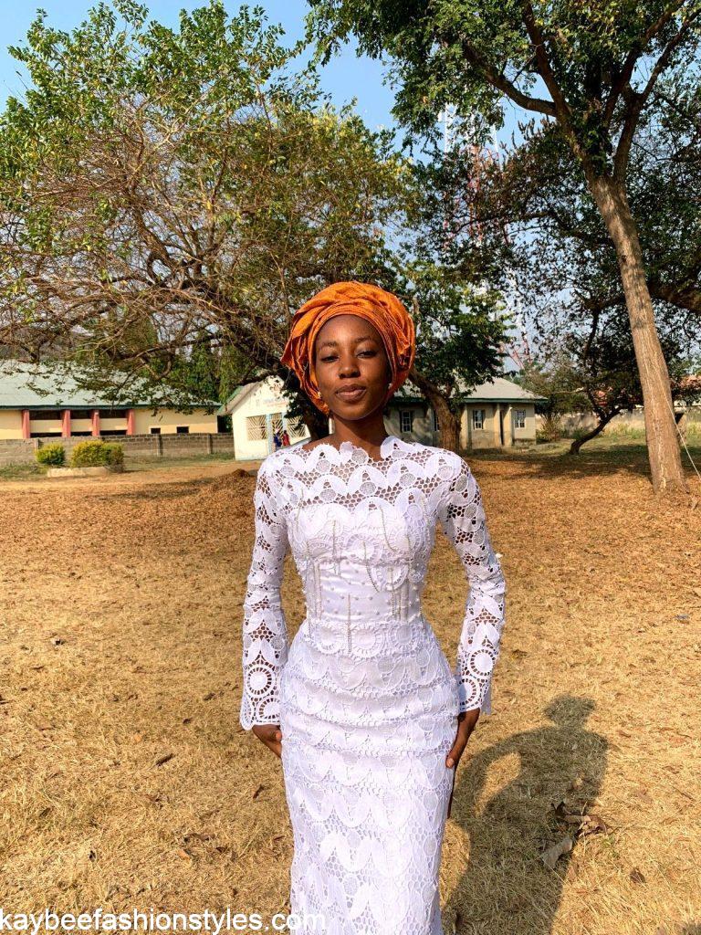 Latest White Lace Asoebi Styles