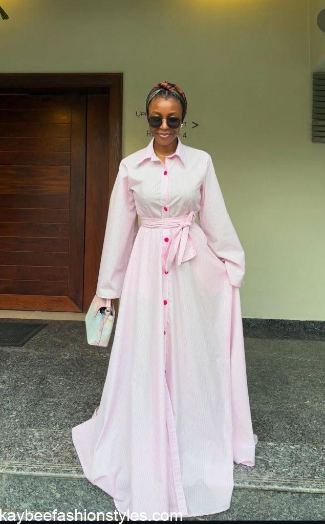 Latest Striped Gown Styles for Ladies