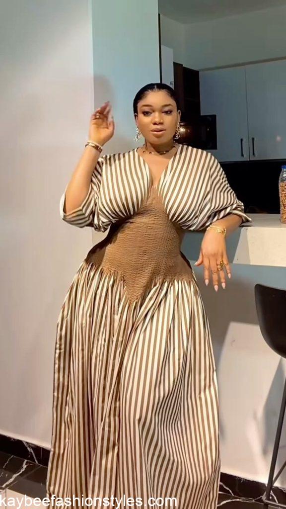 Latest Striped Gown Styles for Ladies