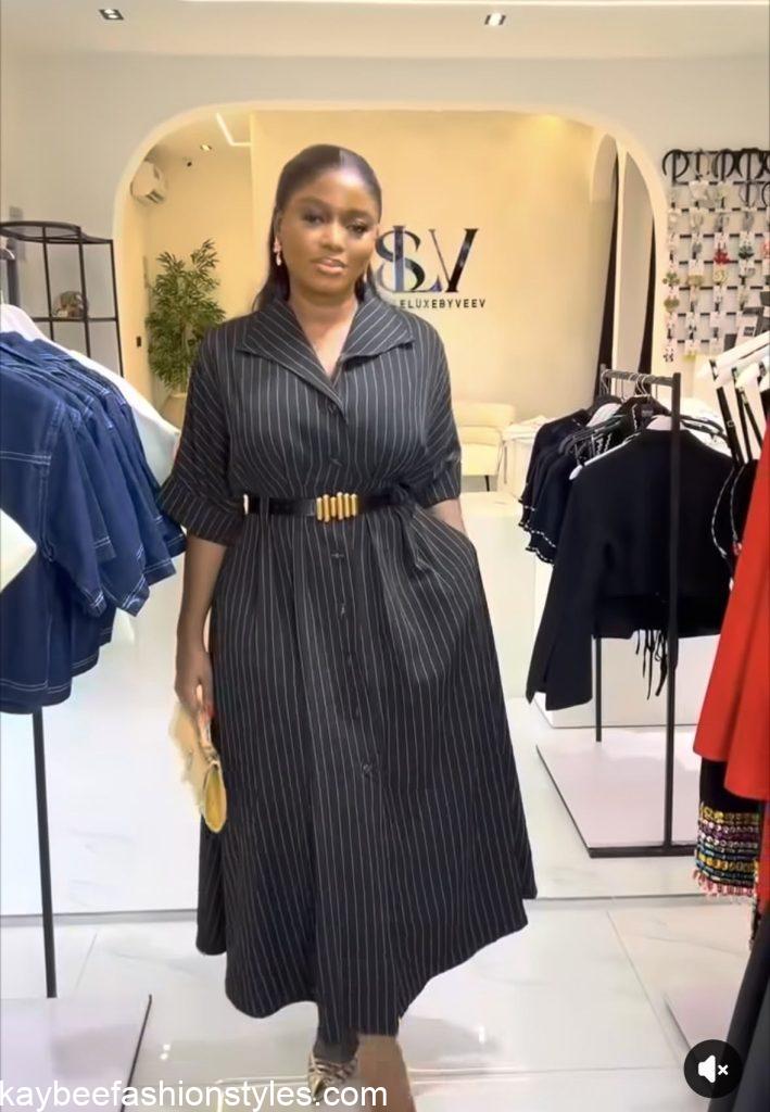 Latest Striped Gown Styles for Ladies