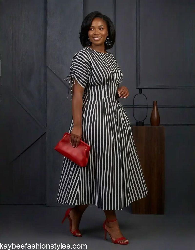 Latest Striped Gown Styles for Ladies