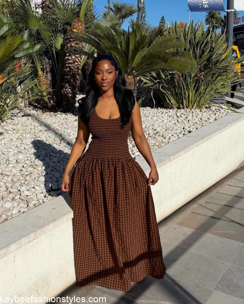 Latest Striped Gown Styles for Ladies
