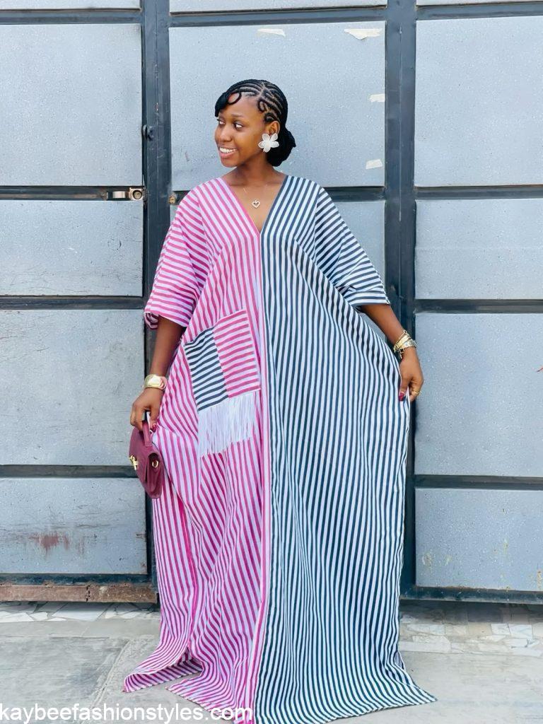 Latest Striped Gown Styles for Ladies